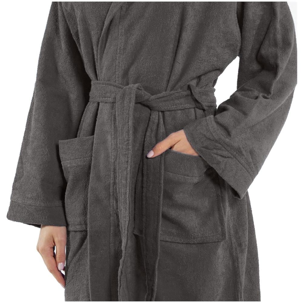 Accappatoio Con Cappuccio Spugnissima Microspugna In Cotone Colore Grigio Misura Sm - Foto 3