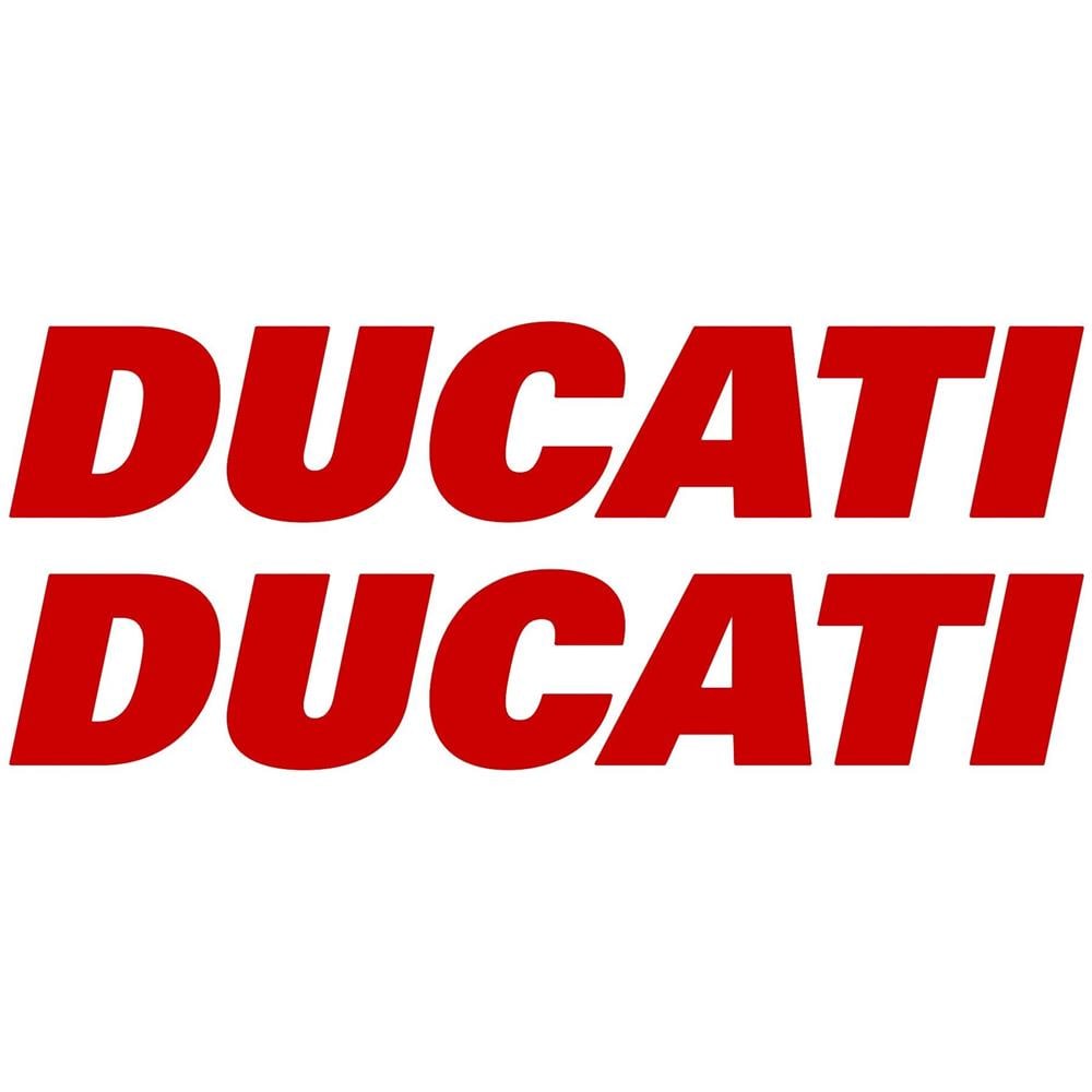 2 Adesivi Per Serbatoio Moto Scritta Ducati Adesivo Stickers Racing Rosso - Foto 1