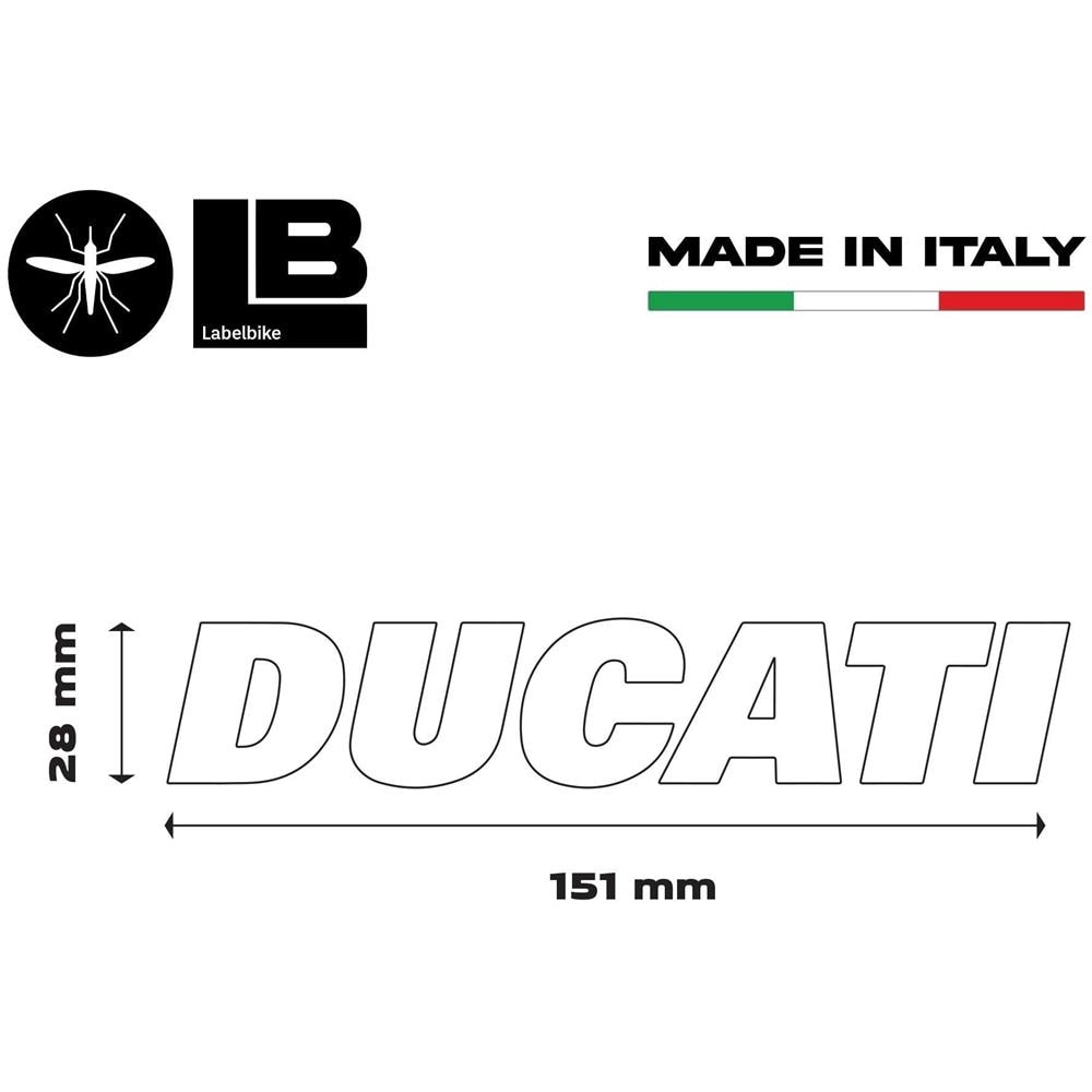 2 Adesivi Per Serbatoio Moto Scritta Ducati Adesivo Stickers Racing Rosso - Foto 2