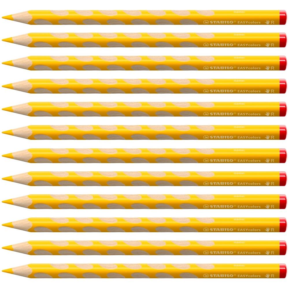 EASYcolors - Matita colorata Ergonomica - per Destrimani - Confezione da 12 - Giallo - Foto 1