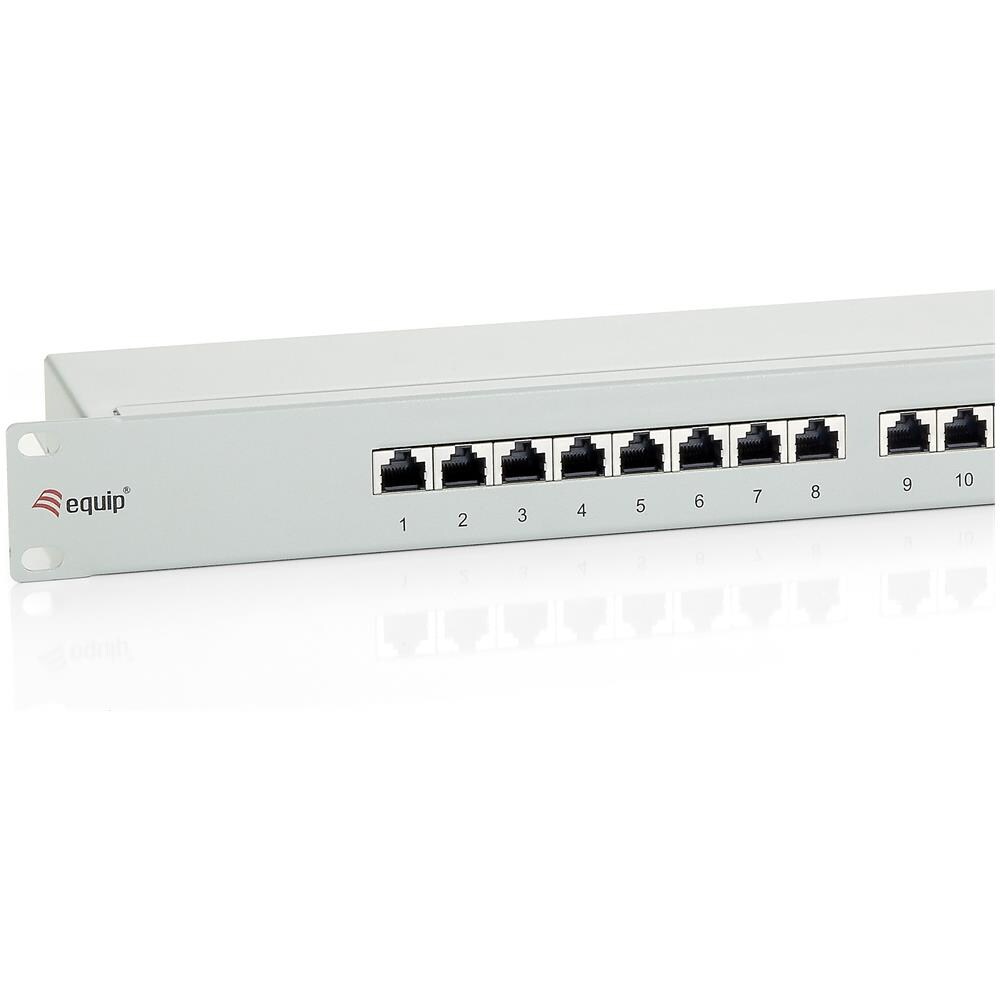 Patch Panel 19" Cat. 6- / Class E 24-Port, 1 U, light-grey, 24 x RJ45 - Foto 2