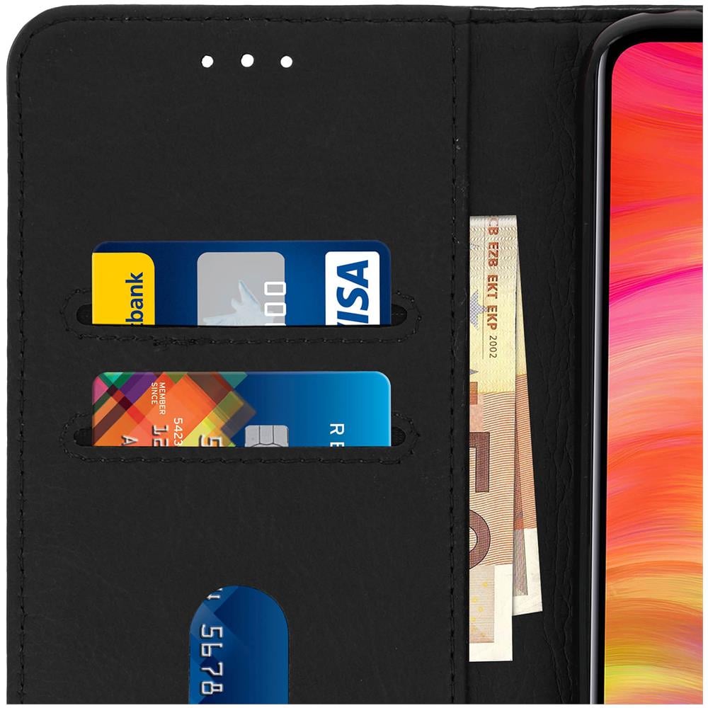 Custodia Redmi Note 7 Portacarte Funzione Supporto Cover Silicone - Nero - Foto 2