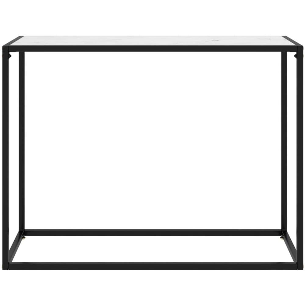 Tavolo Consolle Bianco 100x35x75 Cm In Vetro Temperato - Foto 2