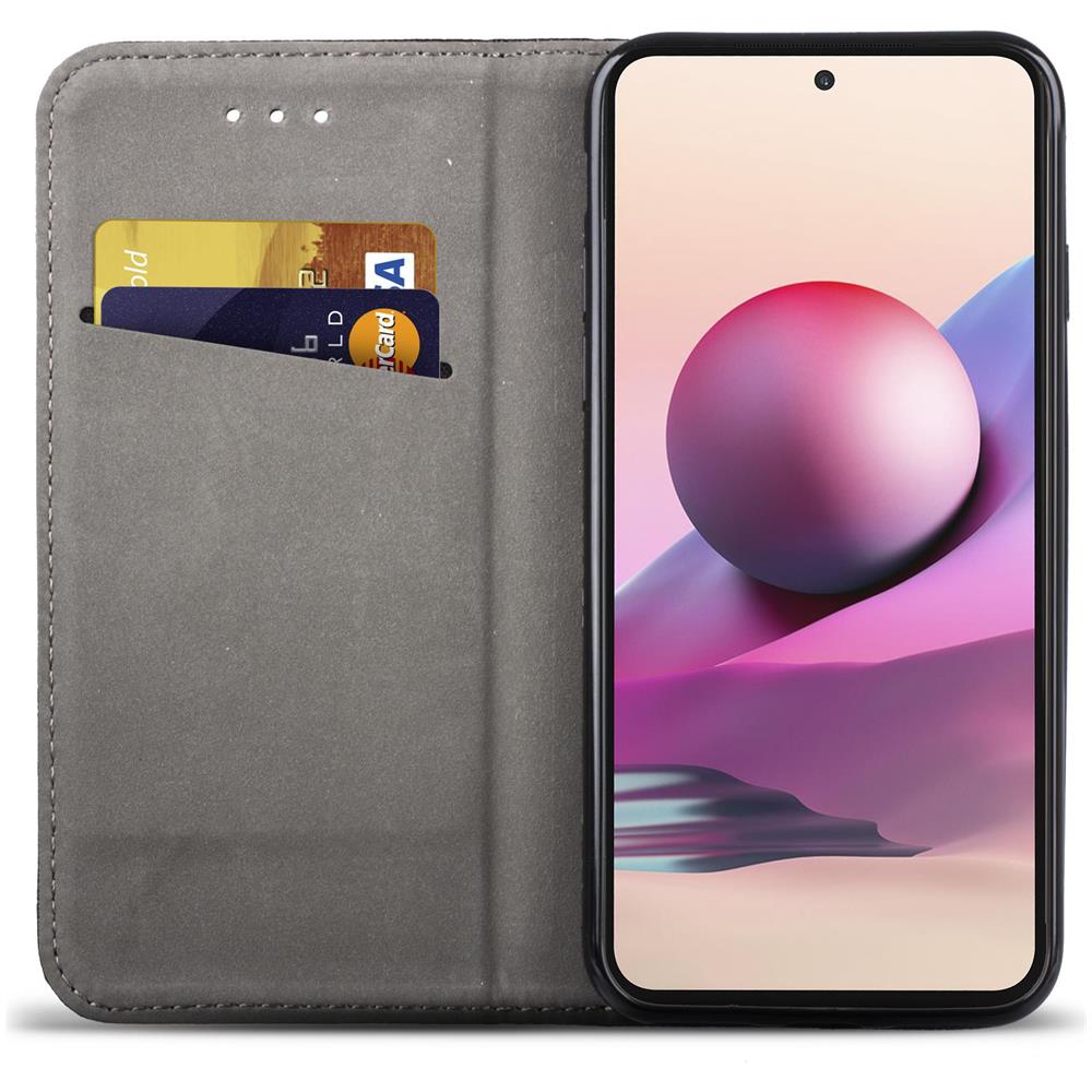 Cover Per Xiaomi Redmi Note 10 E Redmi Note 10s, Nero - Custodia A Libro Flip Smart Magnetica Con Appoggio E Porta Carte - Foto 7