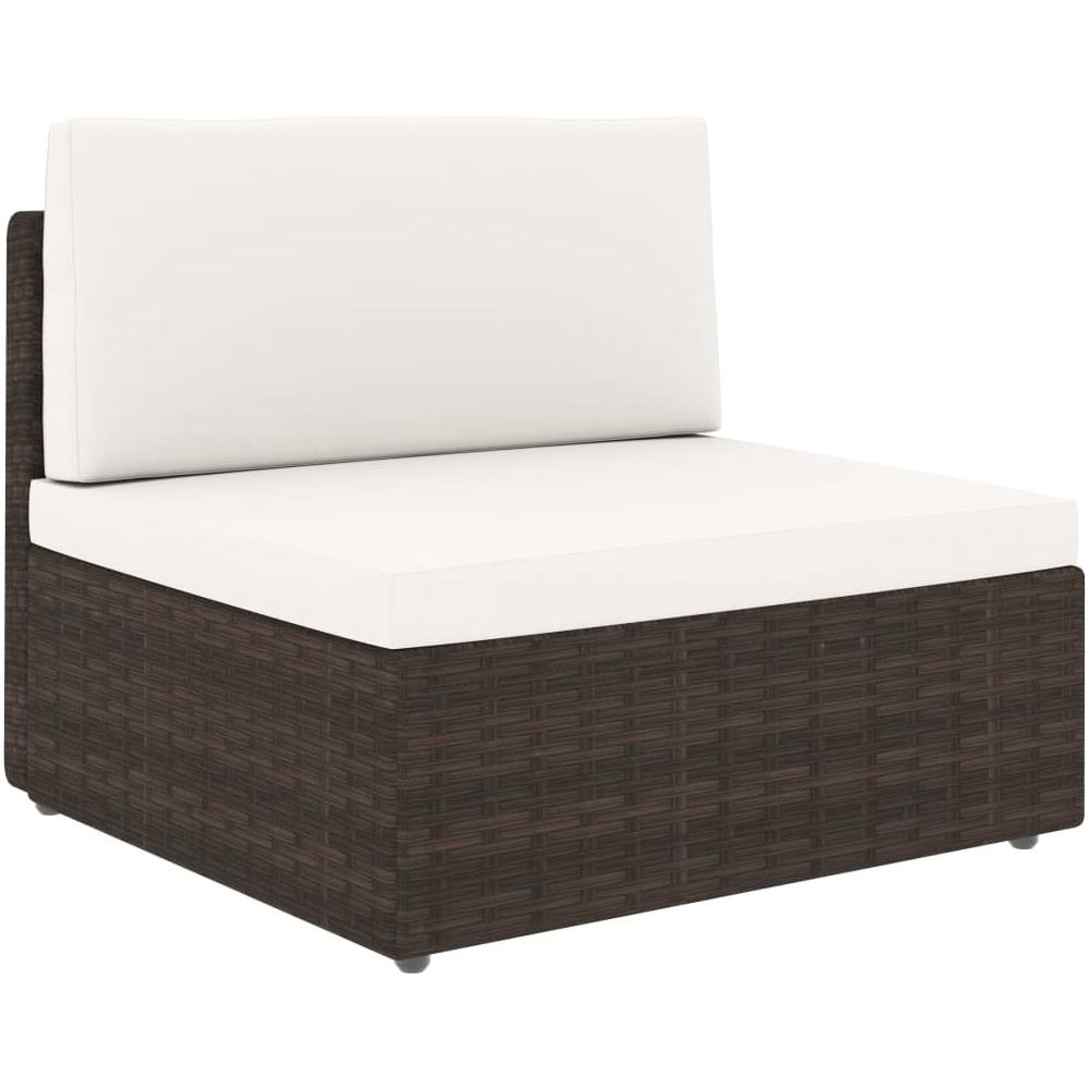 Set Divani da Giardino 7 pz con Cuscini in Polyrattan Marrone - Foto 2