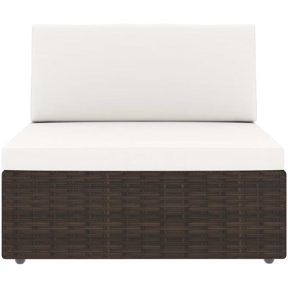 Set Divani da Giardino 7 pz con Cuscini in Polyrattan Marrone - Foto 3