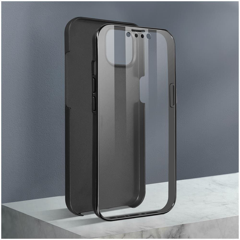 Cover Iphone 13 Mini Retro Rigido E Fronte Flessibile - Nera - Foto 2
