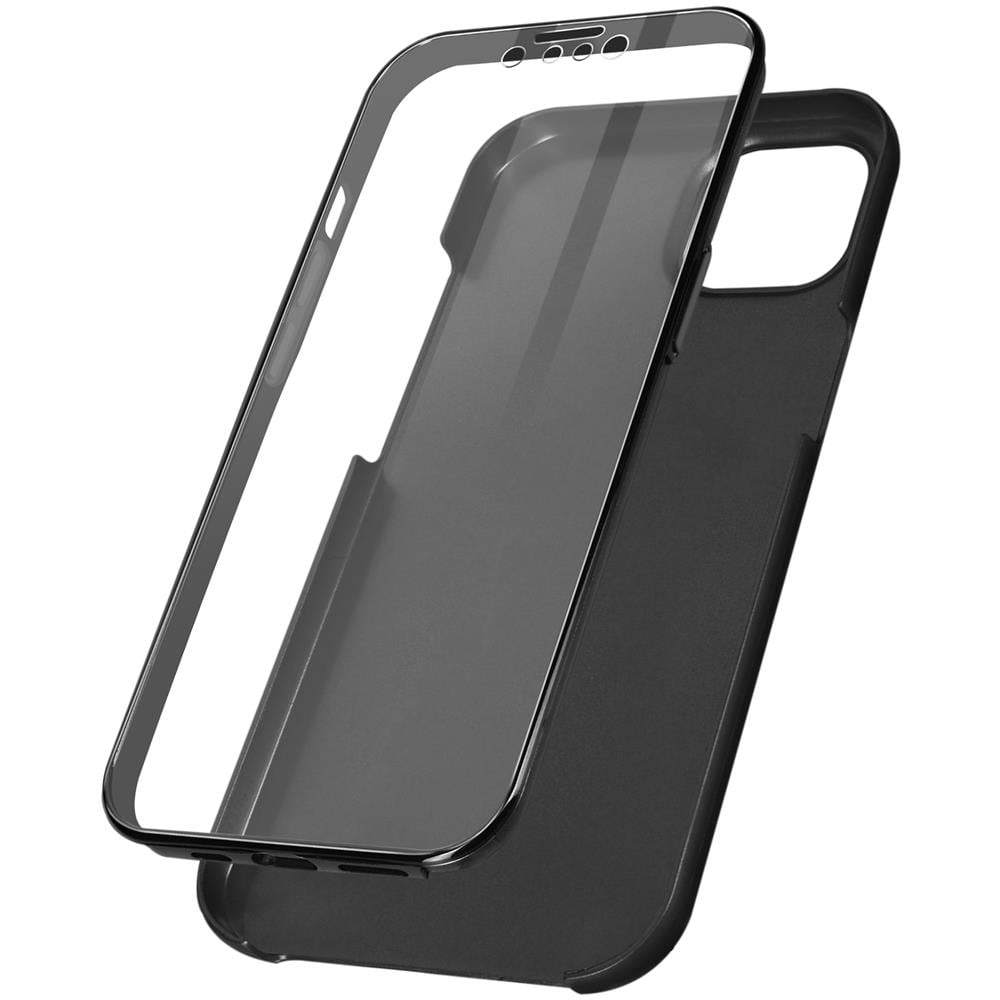 Cover Iphone 13 Mini Retro Rigido E Fronte Flessibile - Nera - Foto 1