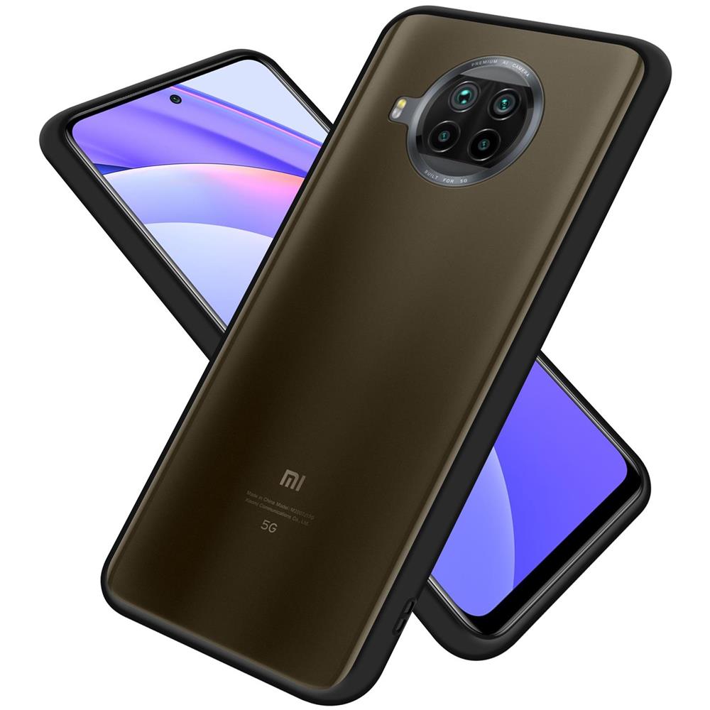 Custodia Compatibile Con Xiaomi Mi 10t Lite In Nero Opaco - Bottoni Rossi - Coperchio Protettivo Ibrido Con Interno In Silicone Tpu E Retro In Plastica Opaca - Foto 1
