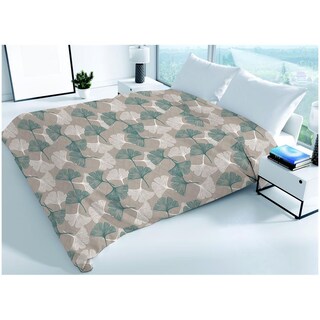 Trapuntino Copriletto Primavera Estate Bicolore, 100% Microfibra, 2 Piazze 250x250 Cm, Verde/grigio