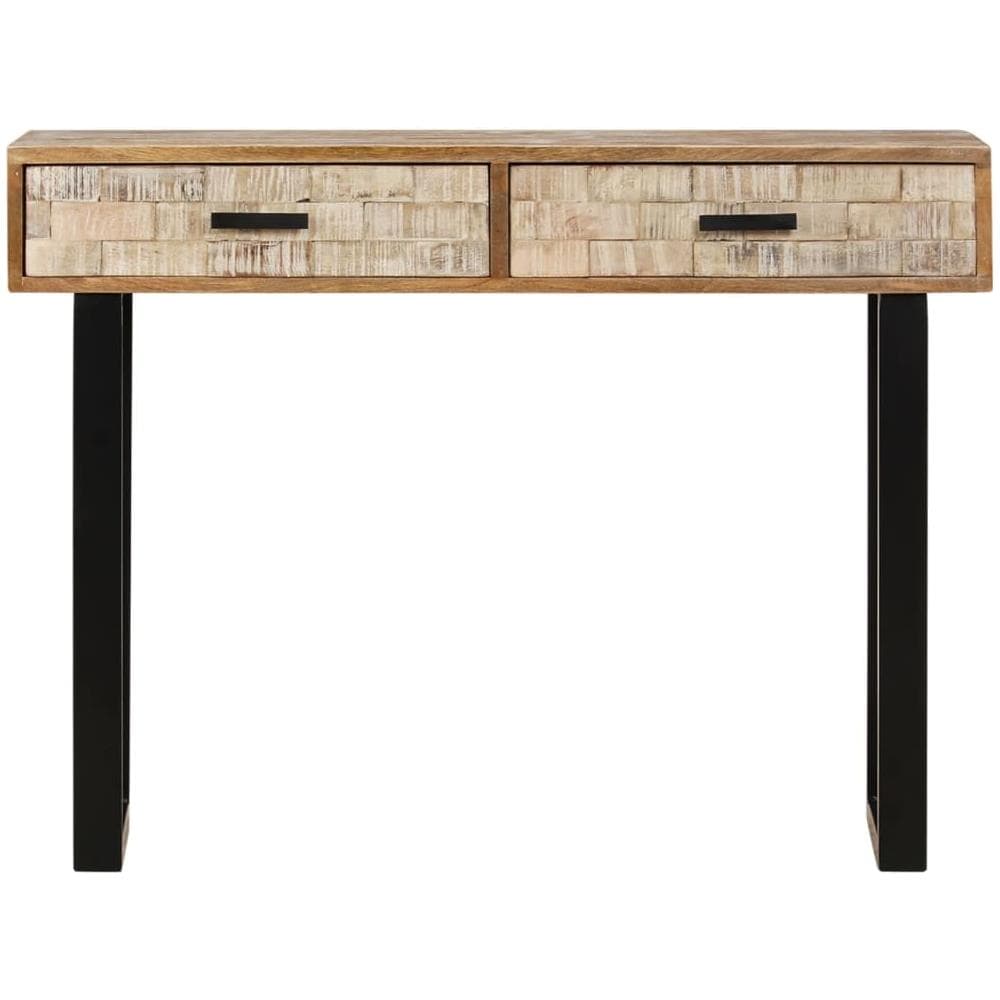 Tavolo Consolle 100x30x75 Cm In Legno Massello Di Mango - Foto 2