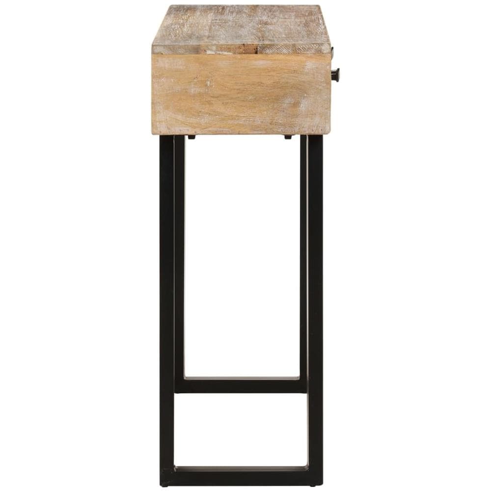 Tavolo Consolle 100x30x75 Cm In Legno Massello Di Mango - Foto 3