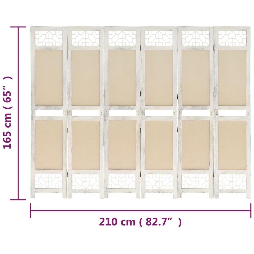 Divisorio A 6 Pannelli Crema 210x165 Cm In Tessuto - Foto 2