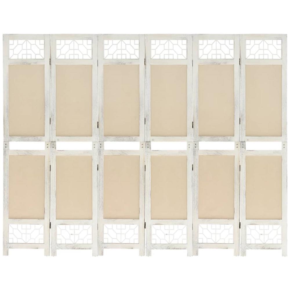 Divisorio A 6 Pannelli Crema 210x165 Cm In Tessuto - Foto 1