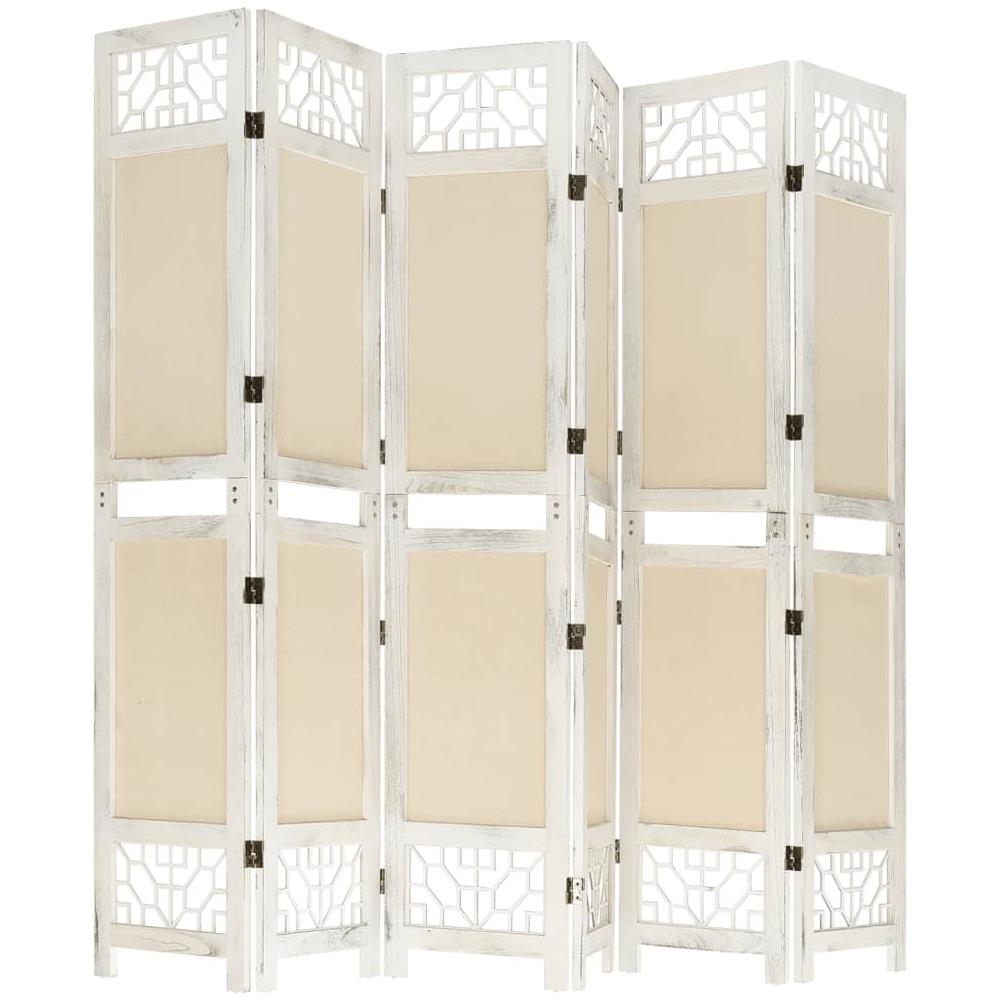 Divisorio A 6 Pannelli Crema 210x165 Cm In Tessuto - Foto 3