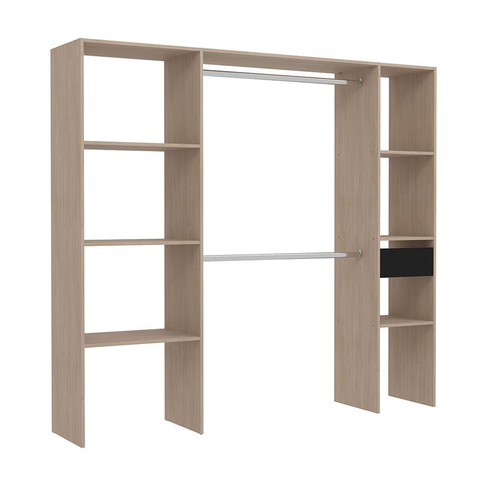 Elysee Armadio In Legno, 6 Ripiani, 1 Cassetto, 2 Armadi: 198x40x180 - Foto 1