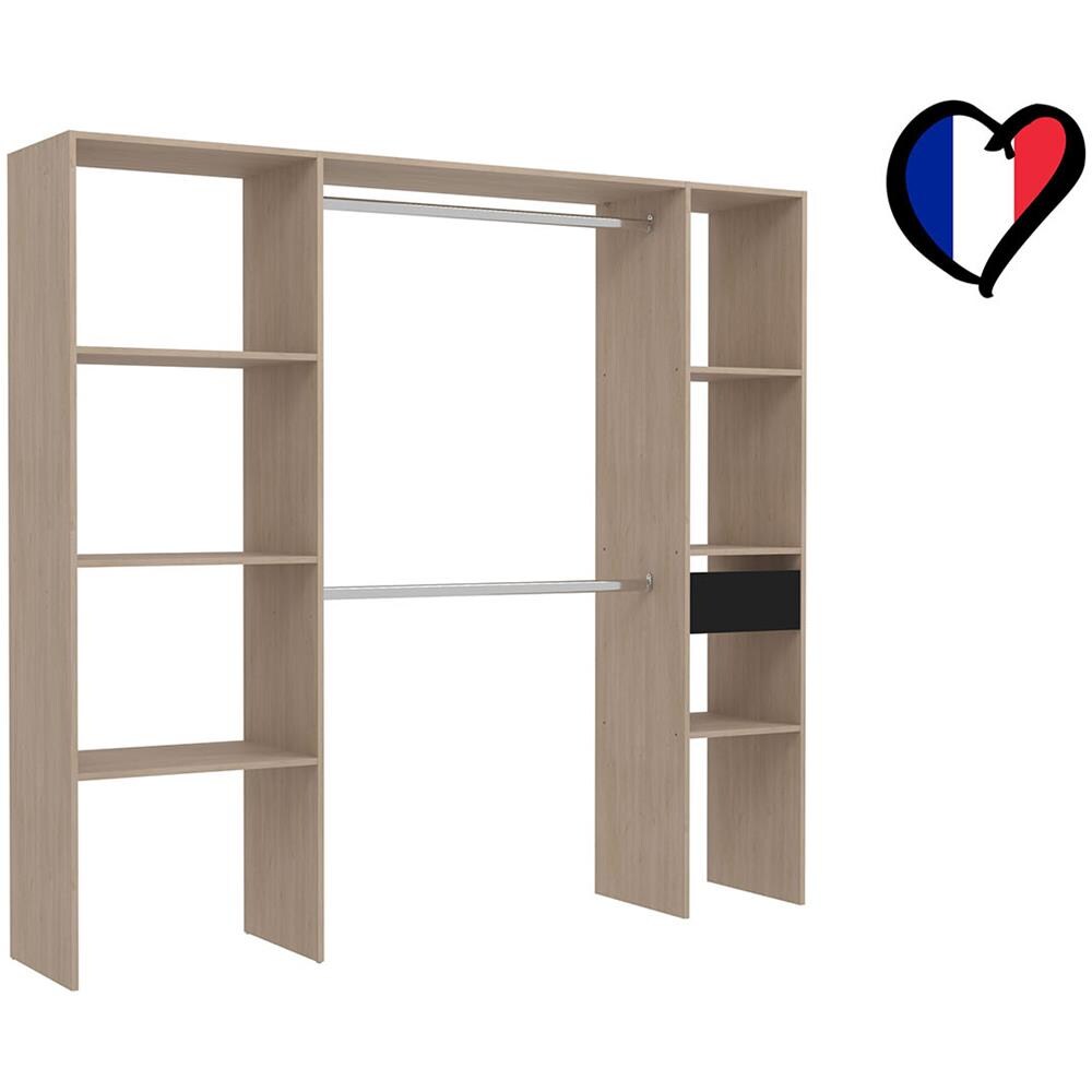 Elysee Armadio In Legno, 6 Ripiani, 1 Cassetto, 2 Armadi: 198x40x180 - Foto 2