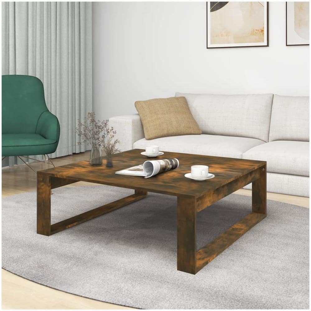 Tavolino Da Salotto Rovere Fumo 100x100x35 Cm Legno Multistrato - Foto 3