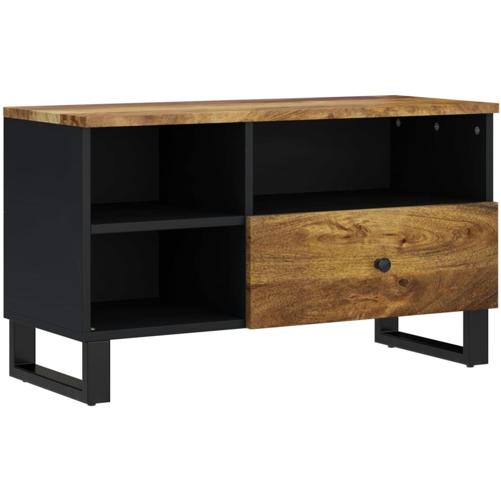 Mobile Tv 80x33x46cm Legno Massello Mango E Legno Multistrato - Foto 2