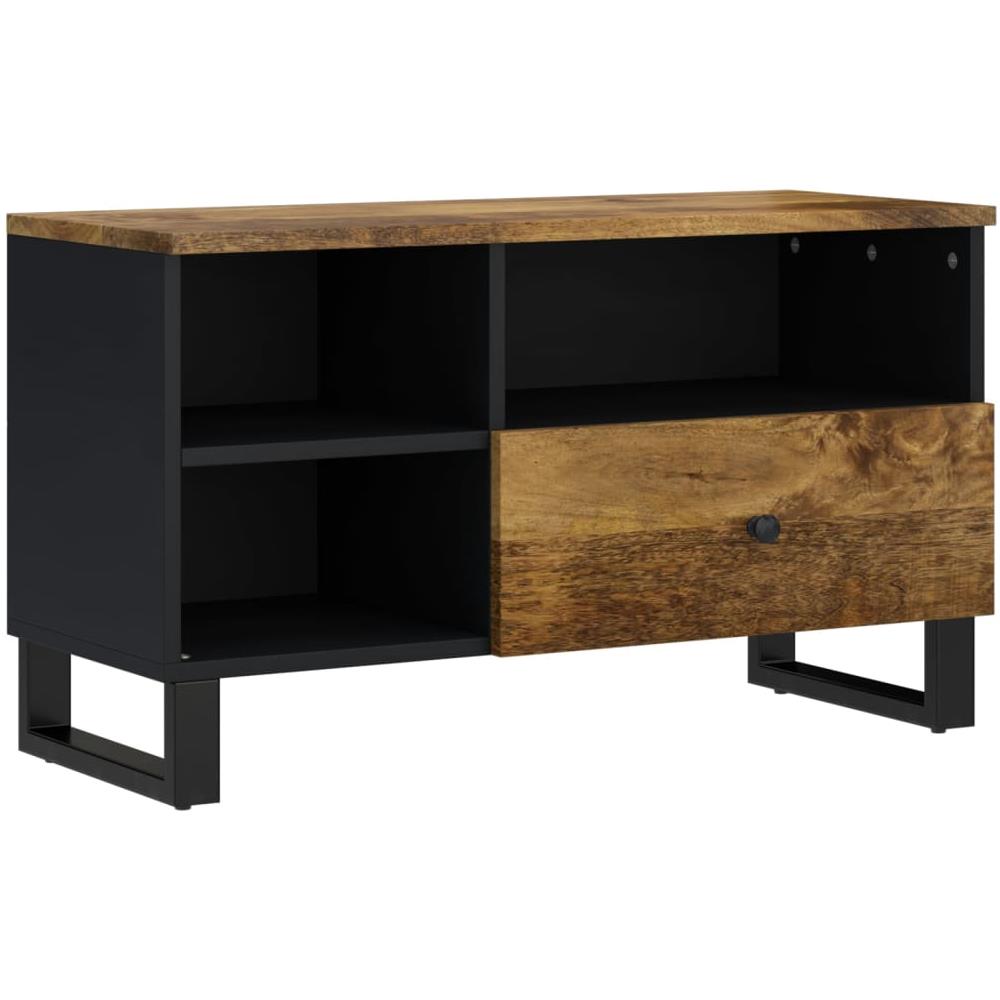 Mobile Tv 80x33x46cm Legno Massello Mango E Legno Multistrato - Foto 10
