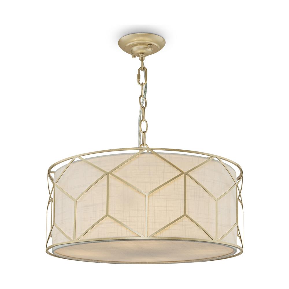 Lampadario Contemporaneo Messina Metallo Oro 1 Luce Diffusore Lino Su Pvc - Foto 1