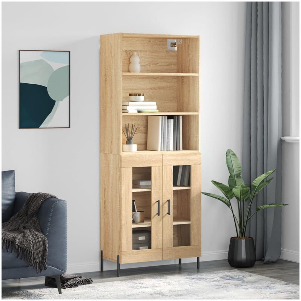 vidaXL Credenza Rovere Sonoma 91x28x75 cm in Legno Multistrato