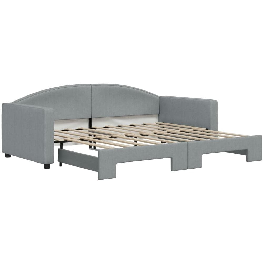 Divano Letto Con Letto Estraibile Grigio Chiaro 90x190 Tessuto - Foto 2