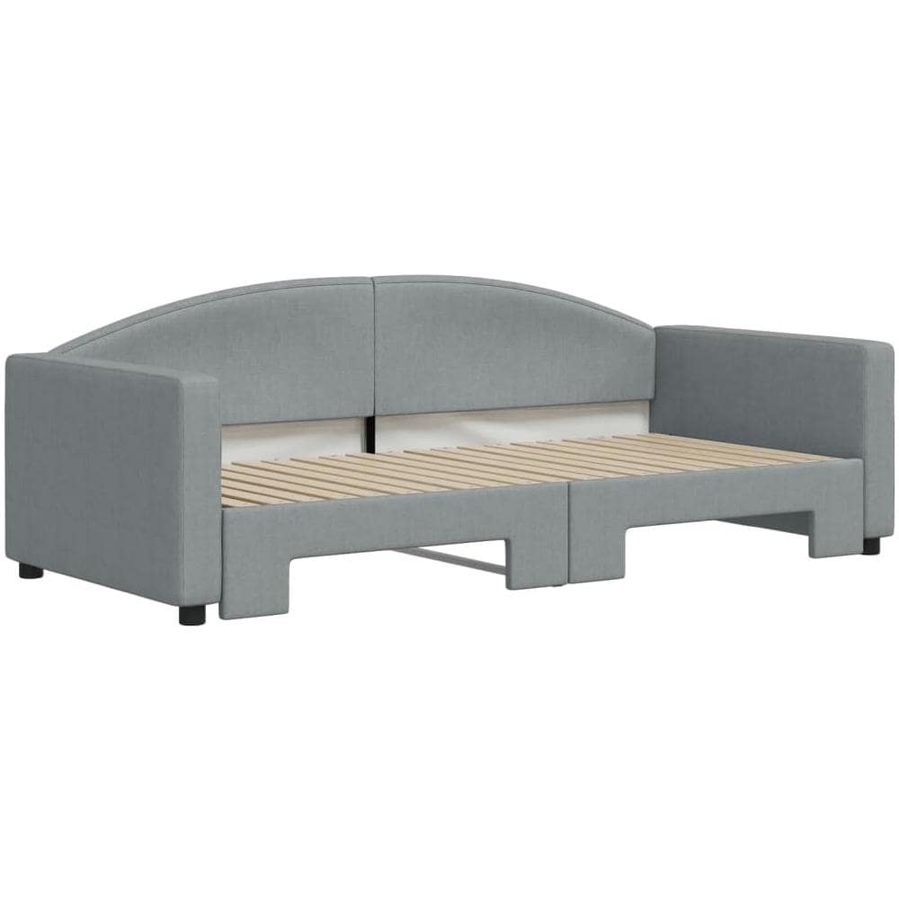Divano Letto Con Letto Estraibile Grigio Chiaro 90x190 Tessuto - Foto 3