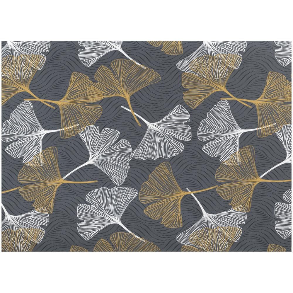 Telo Arredo Granfoulard Copritutto Salvadivano 100% Cotone Dis. Ginko Matrimoniale Giallo - Foto 2