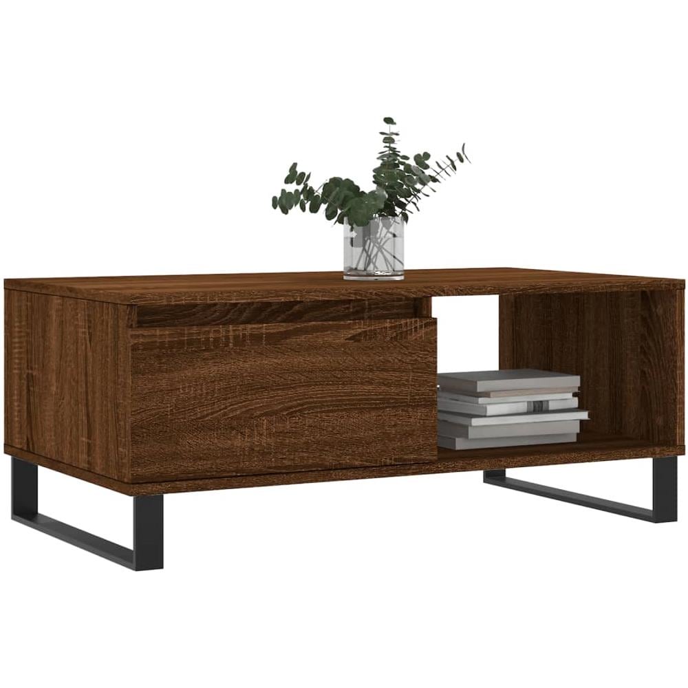 Tavolino Da Salotto Rovere Marrone 90x50x36,5 Cm In Multistrato - Foto 3