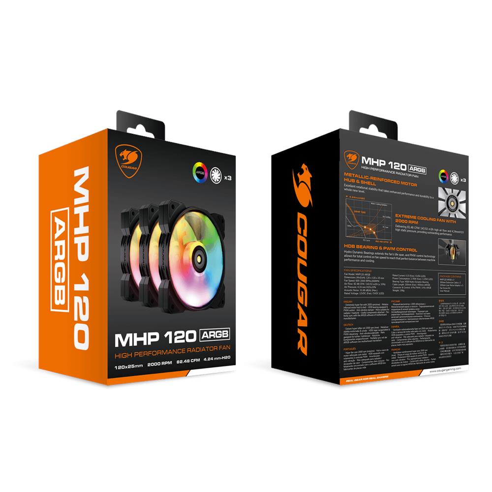 CF-MHP12HB3-RGB Case per computer Raffreddatore d'aria 12 cm Nero, Bianco 3 pz - Foto 7