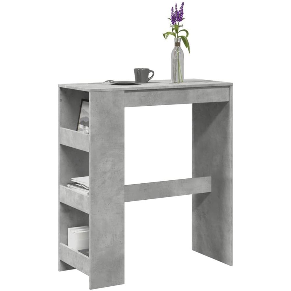Tavolo Bar con Rastrelliera Grigio 90x40x103,5 cm Multistrato - Foto 2