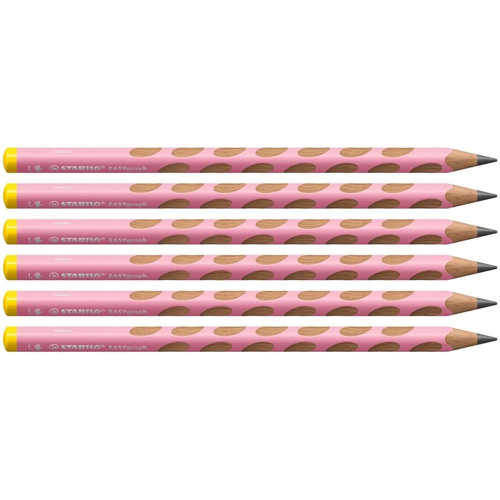EASYgraph - Matita Ergonomica triangolare - per Mancini - Rosa Pastel - Confezione da 6 - Gradazione HB - Foto 1