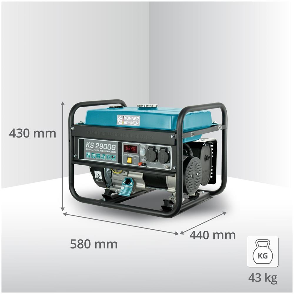 Generatore a GPL /Benzina KS 2900G Tensione, V 230 Potenza massima, kW 2.9 - Foto 2