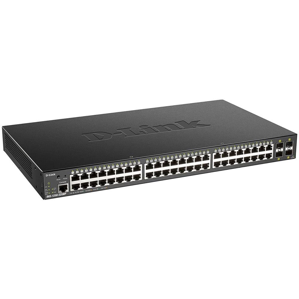 Switch DGS-1250-52XMP PoE Smart Managed a 48 porte 10 Gigabit Colore Nero  - Foto 2