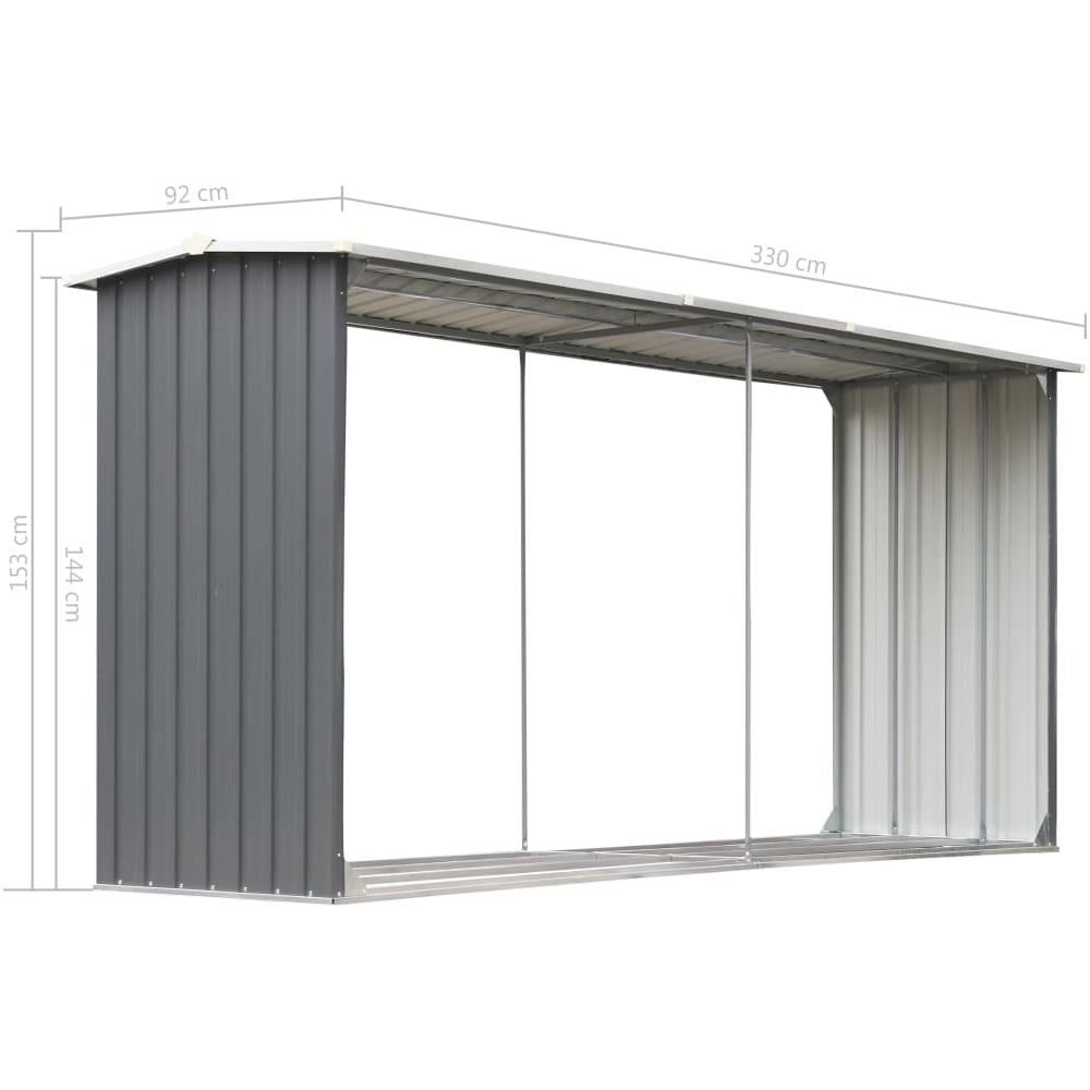 Capannone da Giardino in Acciaio Zincato 330x92x153cm Grigio - Foto 6