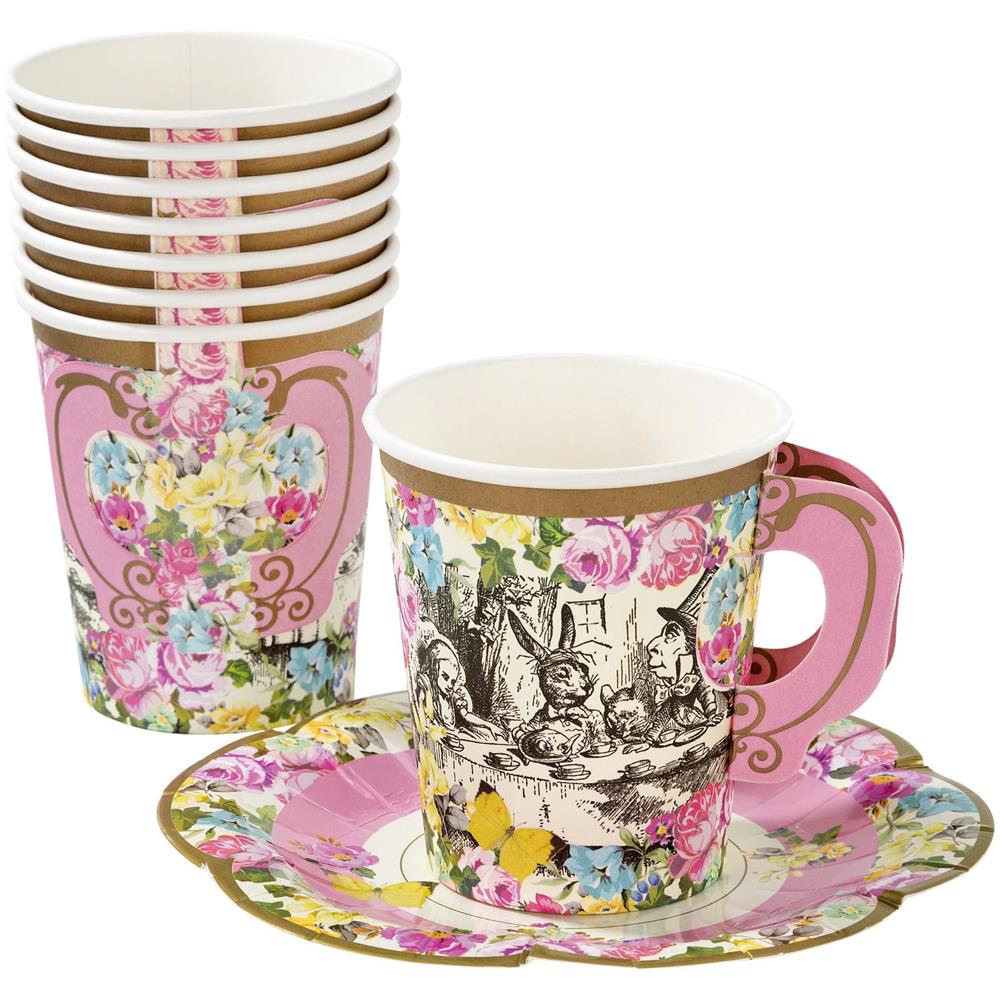 Talking Tables - 12 Tazze In Cartone Alice Nel Paese Immaginario - Foto 2