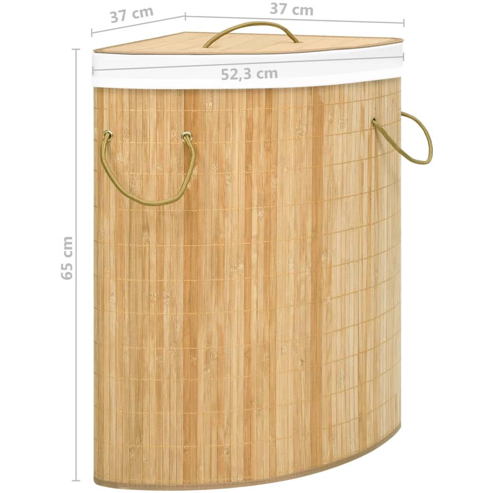 Cesto Portabiancheria Angolare in Bambù 60 L - Foto 7