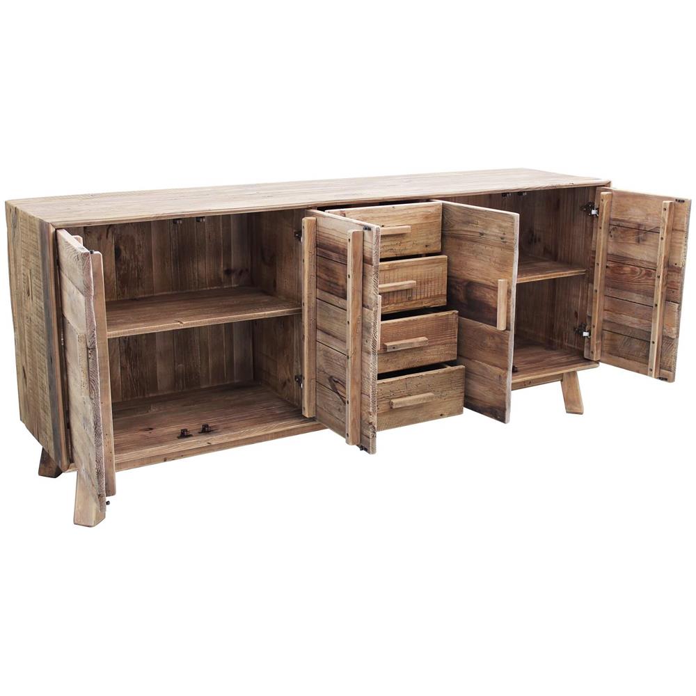 Pez - Madia Con 4 Ante E 4 Cassetti In Legno Di Pino Riciclato - Foto 4