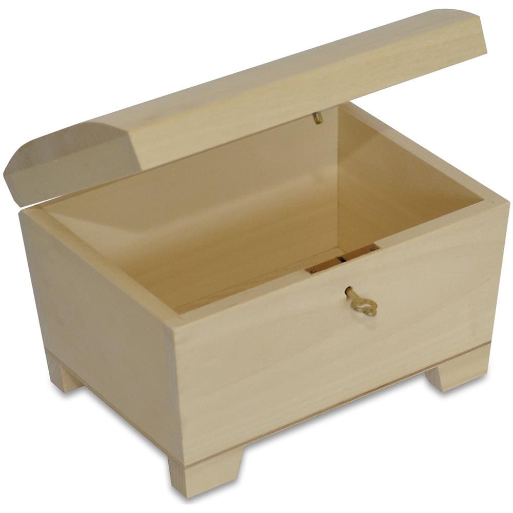 Piccola Scatola Legno Con Serratura | 10,6 X 7,5 X 7,5 Cm | Con Coperchio Arrotondato E Chiave | Scatole Cassetta Conteniore Portaoggetti Portagiochi Cofanetto | Perfetta Per Decoupage - Foto 2