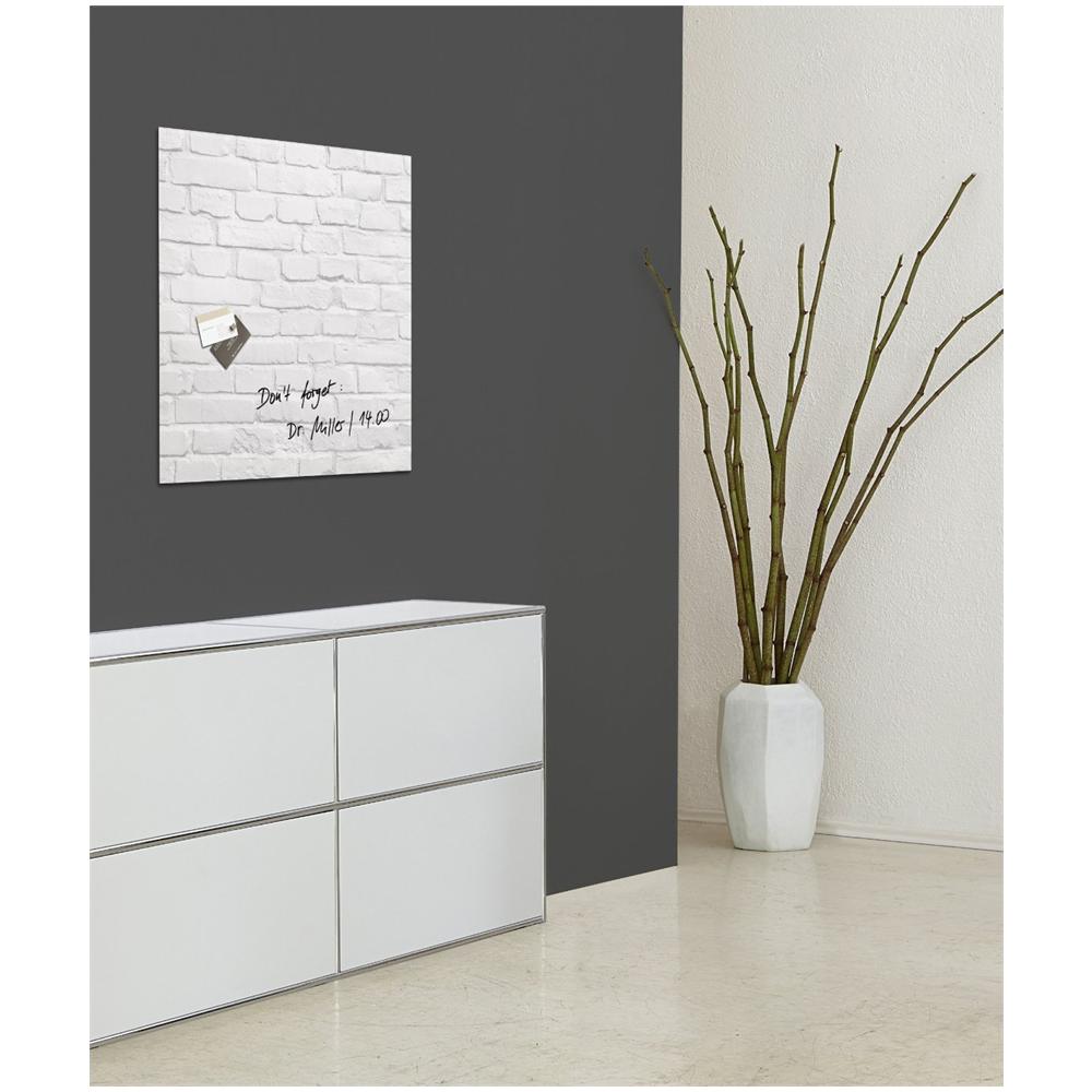 Lavagna Magnetica in Vetro Artverum Design Mattone Bianco 48 x 48 cm - Foto 2