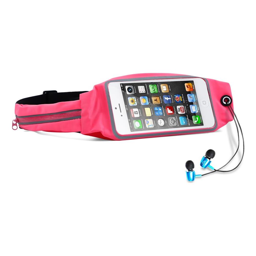 Cadorabo Marsupio Sportivo Con Tasca Per Bottiglia E Tasca Per Cellulare In Fucsia Pitaya - Borsa A Marsupio Di Lunghezza Regolabile Tasca Per Cellulare Con Zip - Foto 1