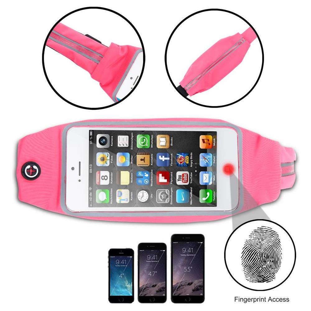 Cadorabo Marsupio Sportivo Con Tasca Per Bottiglia E Tasca Per Cellulare In Fucsia Pitaya - Borsa A Marsupio Di Lunghezza Regolabile Tasca Per Cellulare Con Zip - Foto 2