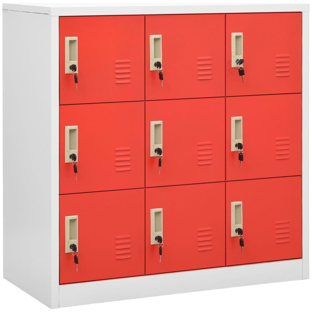 Armadietti Chiavi 5pz Grigio Chiaro Rosso 90x45x92,5cm Acciaio - Foto 3