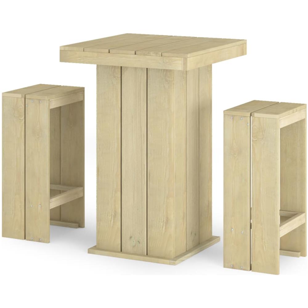 Set Bistrò Da Giardino 3 Pz In Legno Di Pino Impregnato - Foto 1