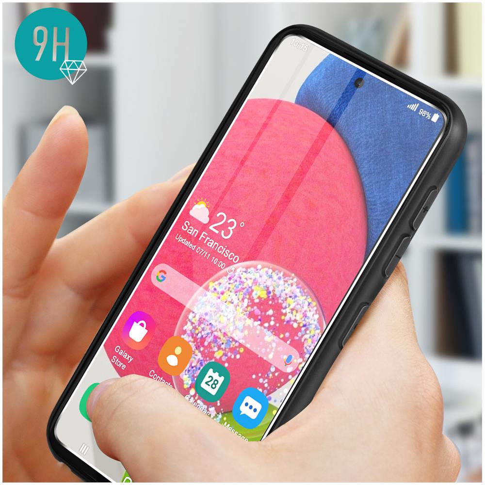 Cover Silicone Samsung Galaxy A52 / A52s Nera + Vetro Temperato 9h Trasparente - Foto 2