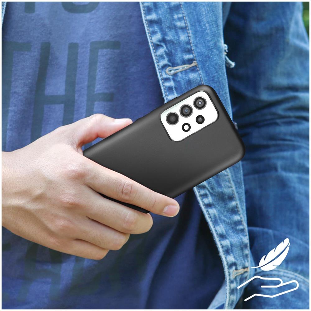 Cover Silicone Samsung Galaxy A52 / A52s Nera + Vetro Temperato 9h Trasparente - Foto 5