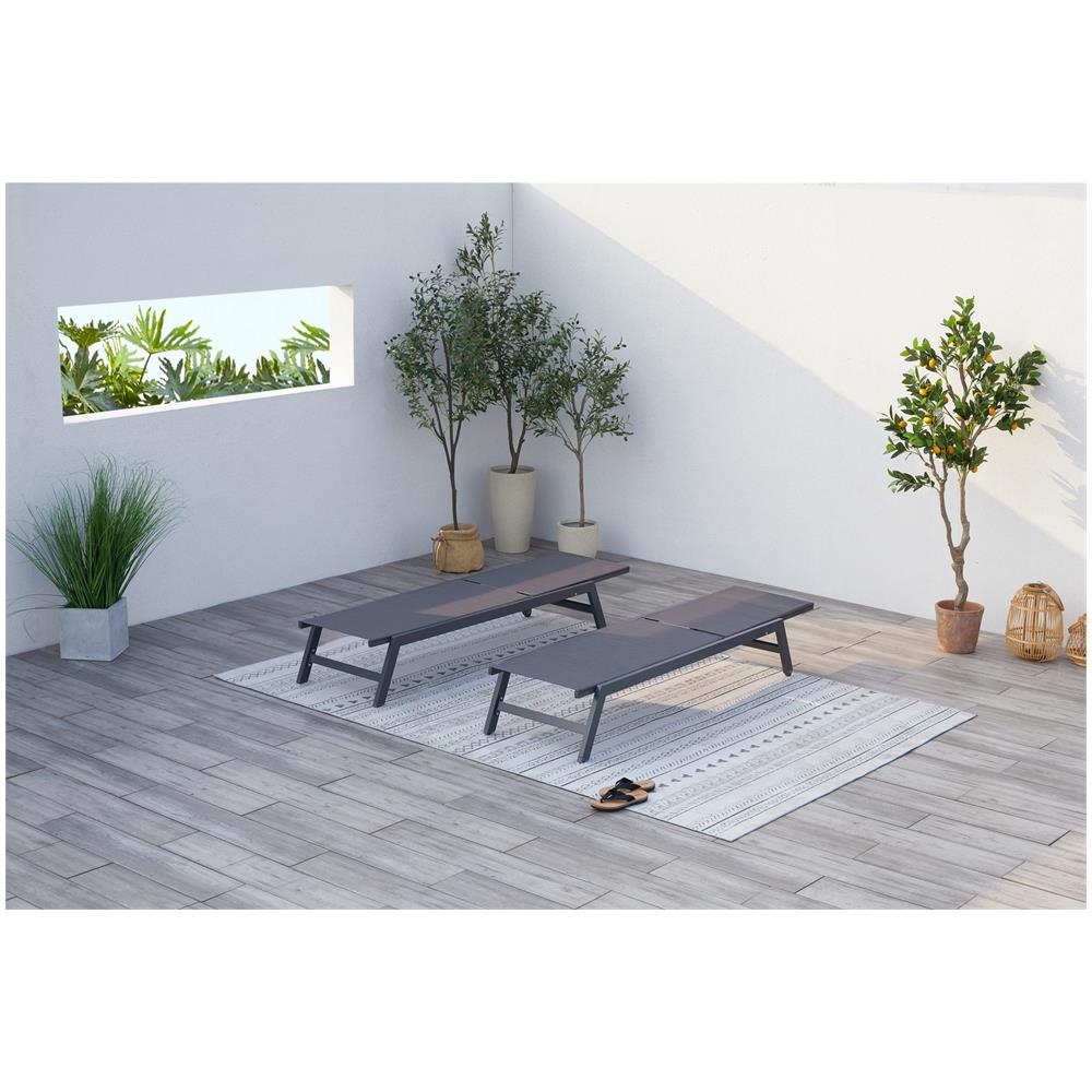 Set Di 2 Sdraio Grigio Scuro Prato - Foto 8