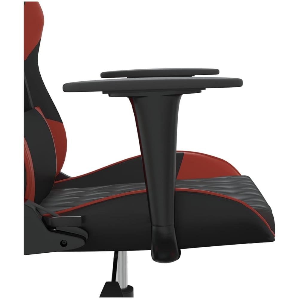 Sedia Gaming Massaggio Nero e Rosso Vino in Similpelle - Foto 2