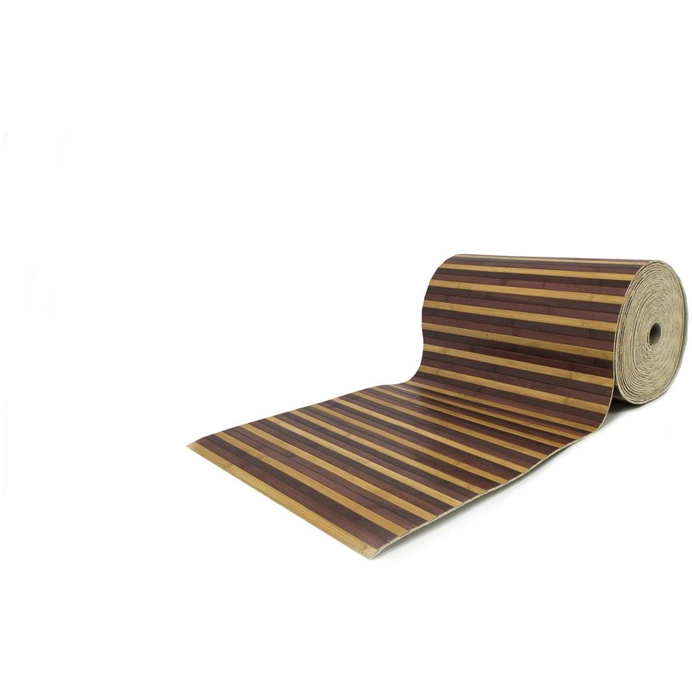 Tappeto Bamboo Passatoia Antiscivolo Degradè Colore Marrone 50x420 Marrone - Foto 1